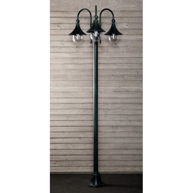Pylväsvalaisin Noor Trumpetti, 2350x735mm, 3-osainen, vihertävä musta