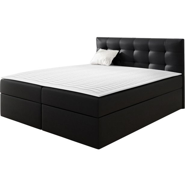 Jenkkisänky TOP 1 200x200 + sijauspatja, musta (7614)