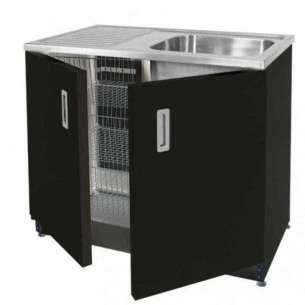 Allaskaappi Vilan Stainless, 900x1000x600mm, musta/rst