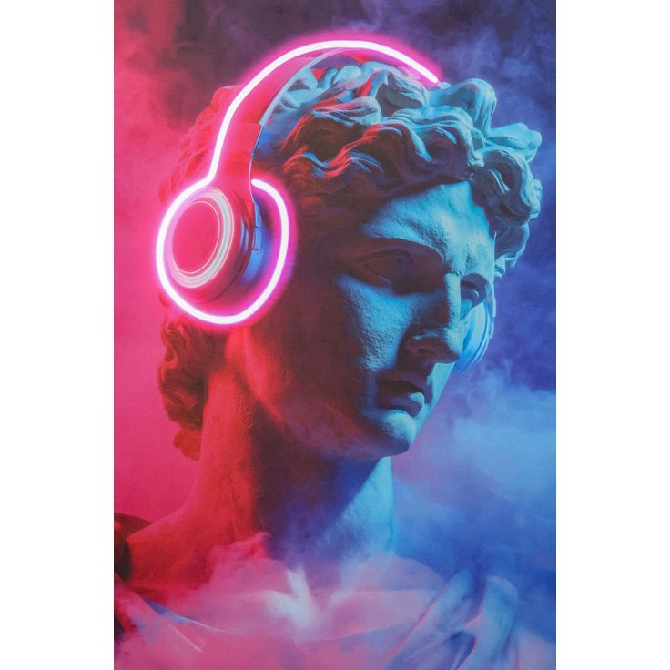 Seinätaide Nordih Led Neo Statue Beats, 120x80cm, LED-valoilla
