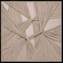 Käsintehty seinätaide Nordih Plaster Textile Knot Structure Beige, 80x80cm