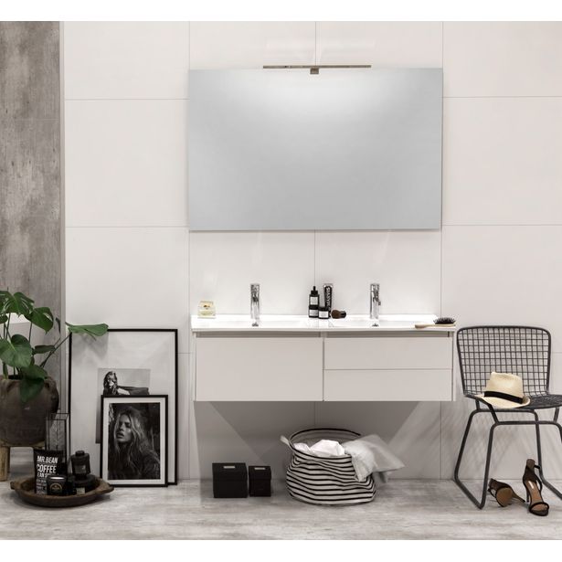Kylpyhuonekaluste Noro Lifestyle Concept 1200duo, pesualtaalla ja laatikostoilla, matala