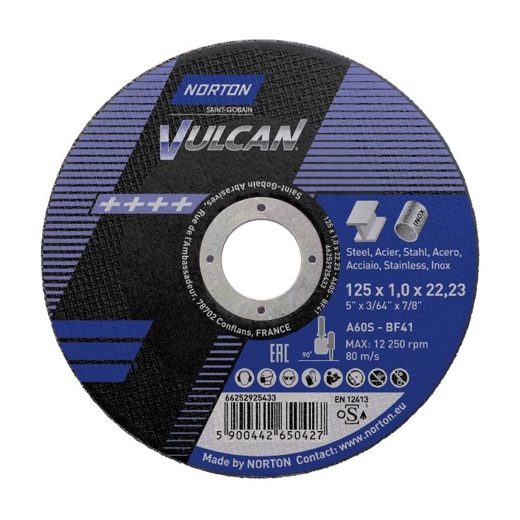 Katkaisulaikka Norton Vulcan A60S, 125x1x22.2mm, 125X1.