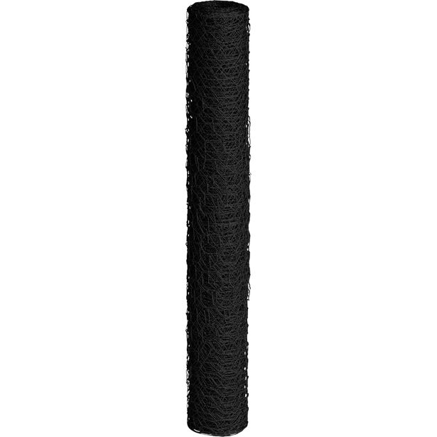 Kudottu verkko Hortus, 25x1000mm, 0.7mm, 10m, musta