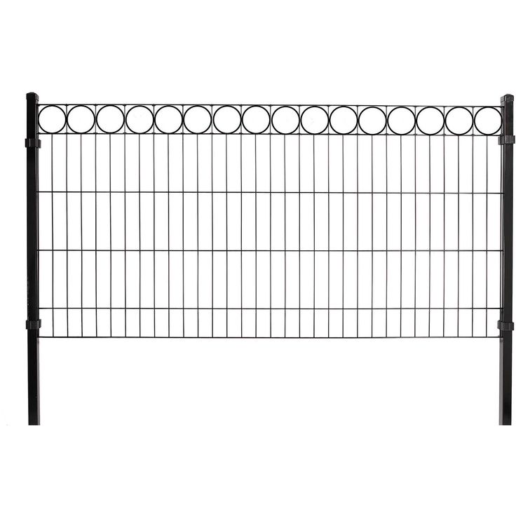 Paneeliaitasetti tarvikkeineen, musta, O -koristeella, 100 cm korkea, 4 moduulia ja portti