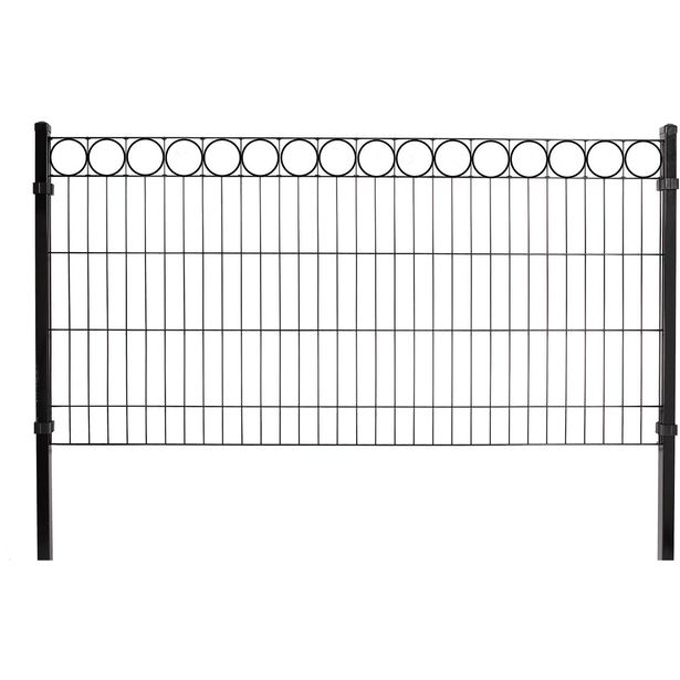 Paneeliaitasetti tarvikkeineen, musta, O -koristeella, 100 cm korkea, 12 moduulia ja portti