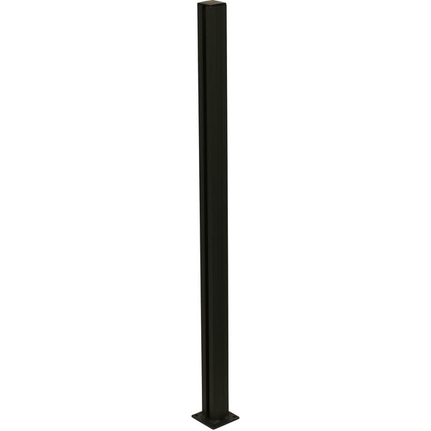 Multi -alumiinitolppa 100 cm lasipaneelille, musta 108 cm HORTUS