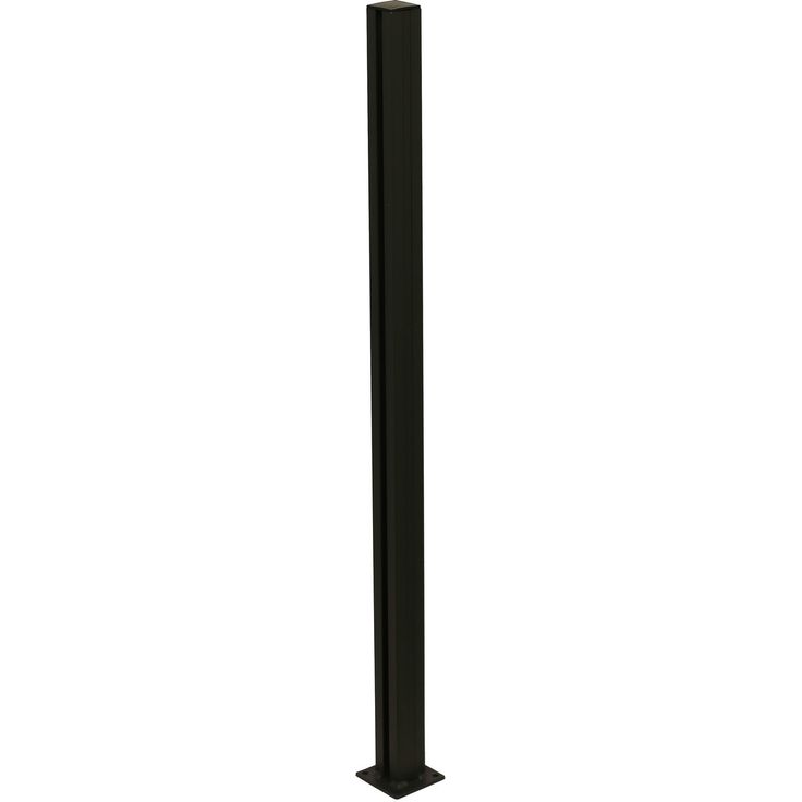 Multi -alumiinitolppa 100 cm lasipaneelille, musta 108 cm HORTUS