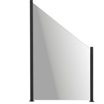 Lasipaneeli alumiinitolpille Hortus, 150/100 x 100 cm, savulasi