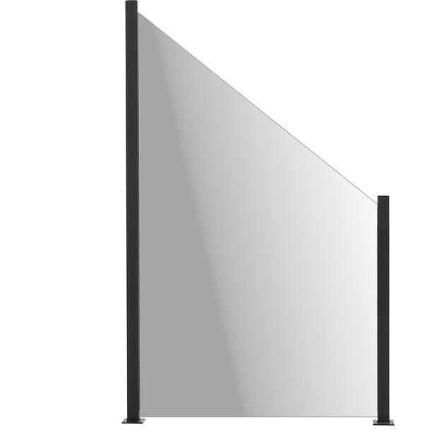 Lasipaneeli alumiinitolpille 150/100 x 100 cm, savulasi HORTUS