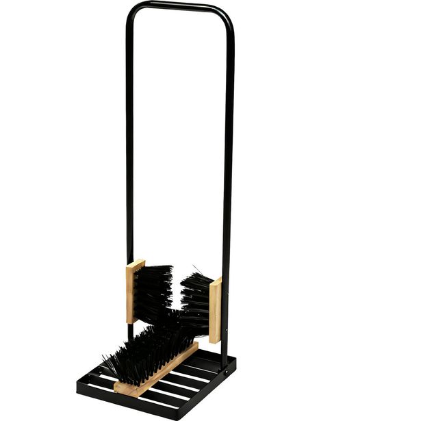 Rappuralli kenkäharja kahvalla Hortus, 310x900x280 mm musta alumiini