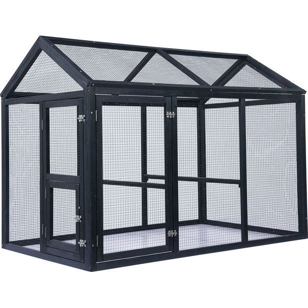 Kanin ulkoiluhäkki Hortus, 140x85x106cm musta