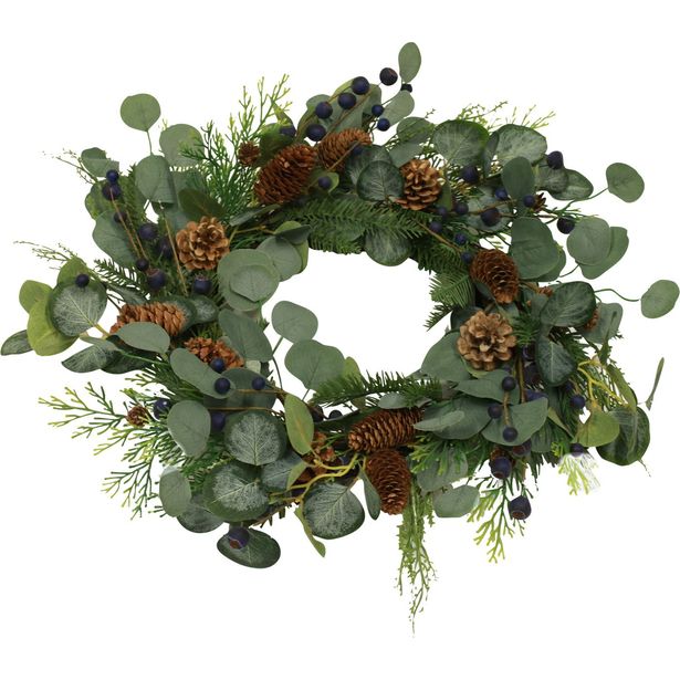 Kranssi Nordic Winter, 50 cm, mustikoilla
