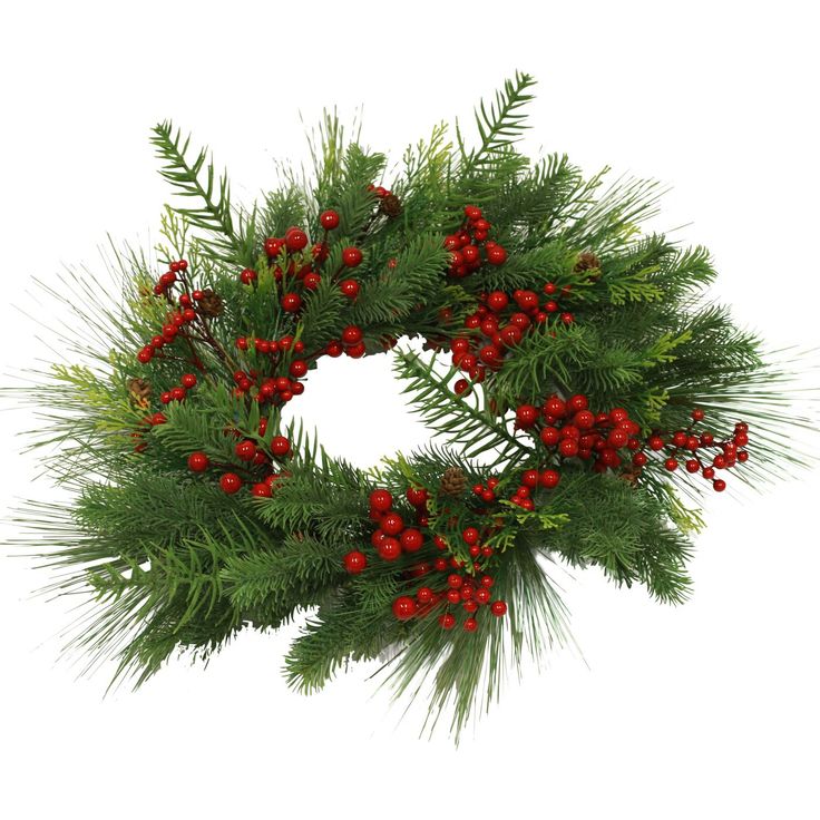 Kranssi Nordic Winter, 60 cm, marjoilla ja havuilla