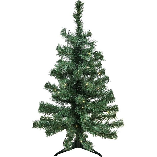 Tekojoulukuusi Nordic Winter Alex, 80cm, PVC, LED-valoilla, muovijalka