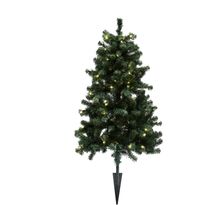 Tekojoulukuusi Nordic Winter Aske, 120cm, PVC, LED-valoilla, ulkokäyttöön, maakiila