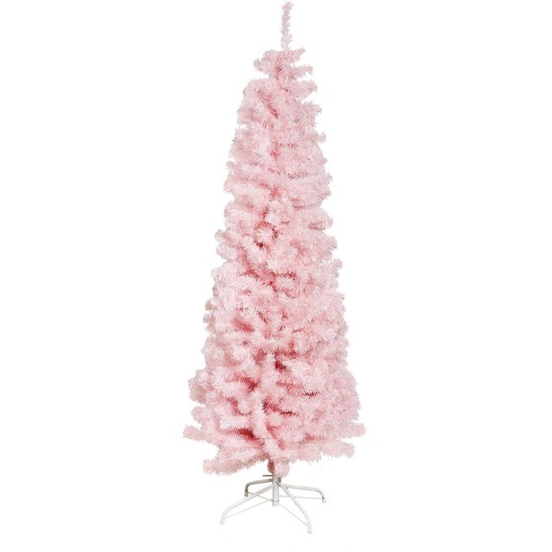 Tekojoulukuusi Nordic Winter Bling, 180cm, kapea, PVC, vaaleanpunainen