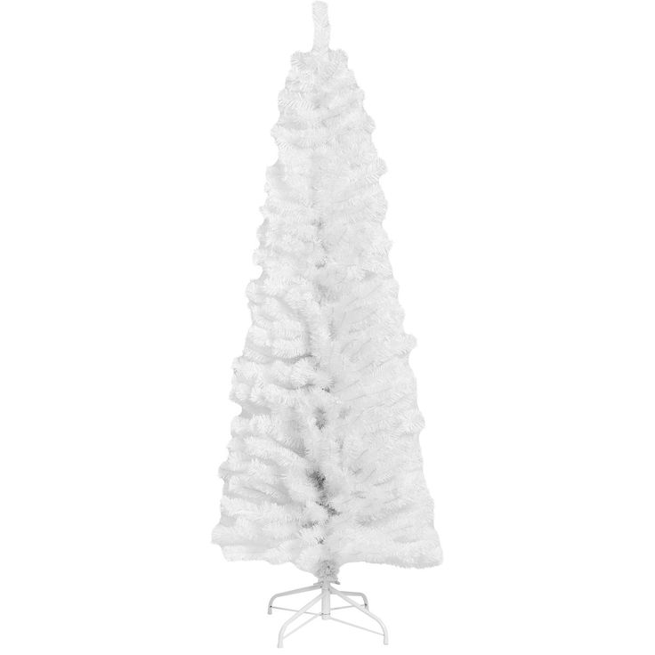 Joulukuusi Nordic Winter, Bling, kapea PVC, luokka C, 180x68cm, valkoinen