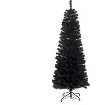 Joulukuusi Nordic Winter, Bling, kapea PVC, luokka C, 180x68cm, musta