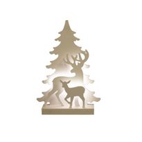 Joulusiluetti Nordic Winter poro, 3D, LED-valot, paristokäyttöinen