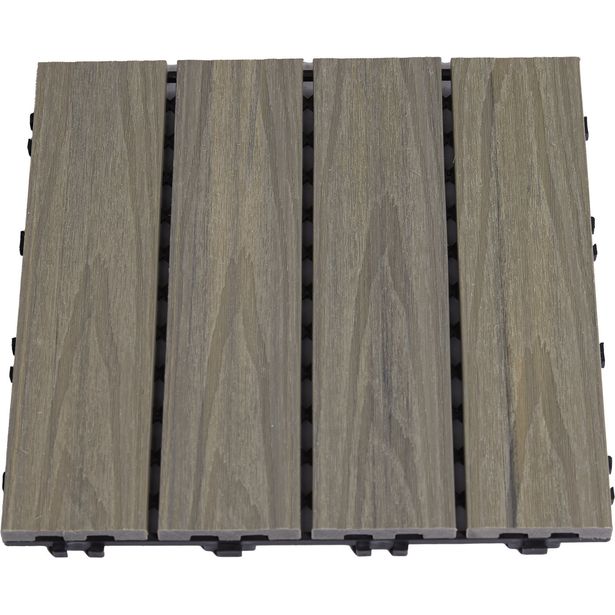 Terassilaatta Hortus, komposiittia 30 x 30 cm 4 kpl, kelopuun värinen