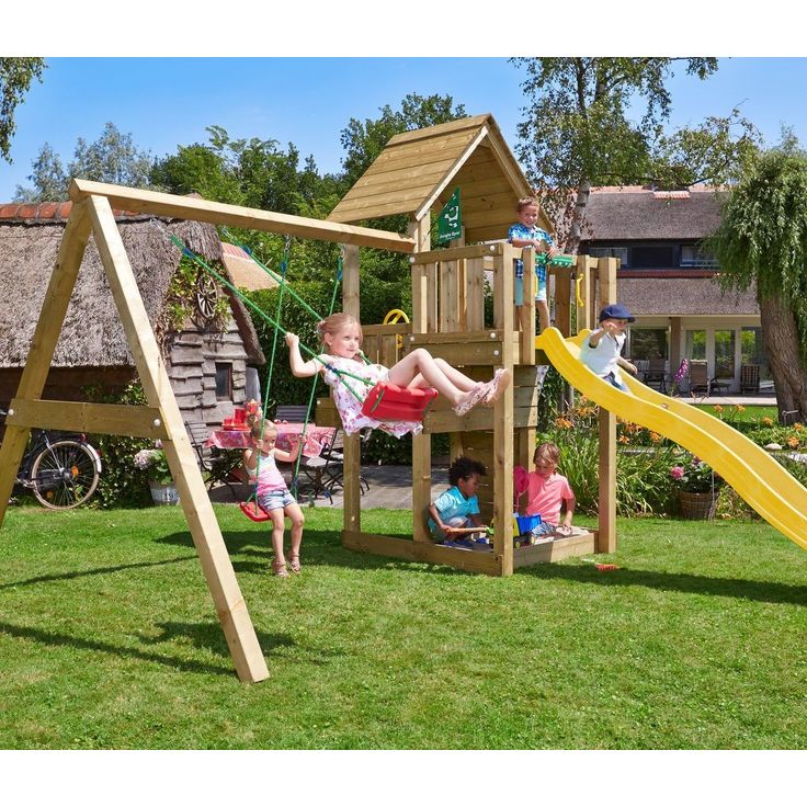 Leikkikeskus Jungle Gym Cubby ja Swing Module X'tra, sis. liukumäen