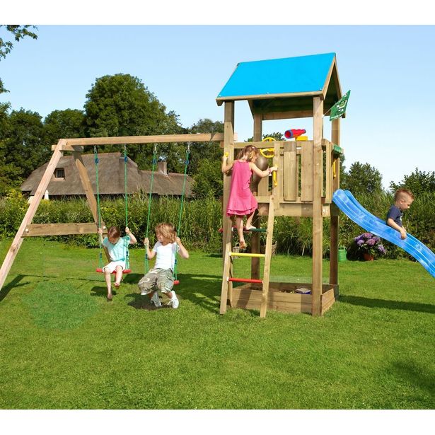 Leikkikeskus Jungle Gym Castle ja Swing Module X'tra, sis. liukumäen