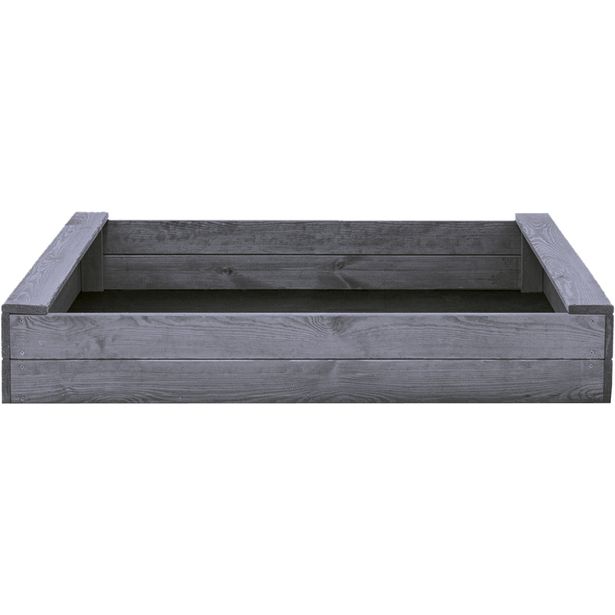 Hiekkalaatikko, pohjamaalattu harmaa NORDIC PLAY, Slim 120 x 120 cm 