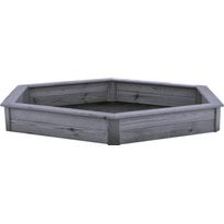 Hiekkalaatikko, kuusikulmainen, pohjamaalattu harmaa NORDIC PLAY