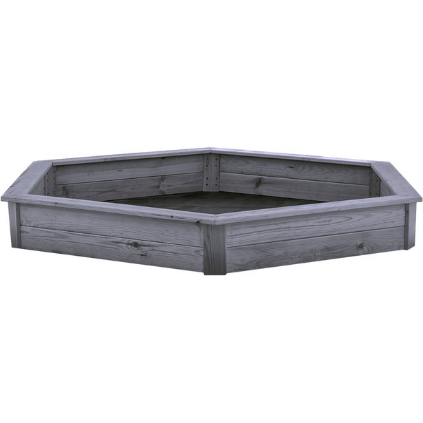 Hiekkalaatikko, kuusikulmainen, pohjamaalattu harmaa NORDIC PLAY