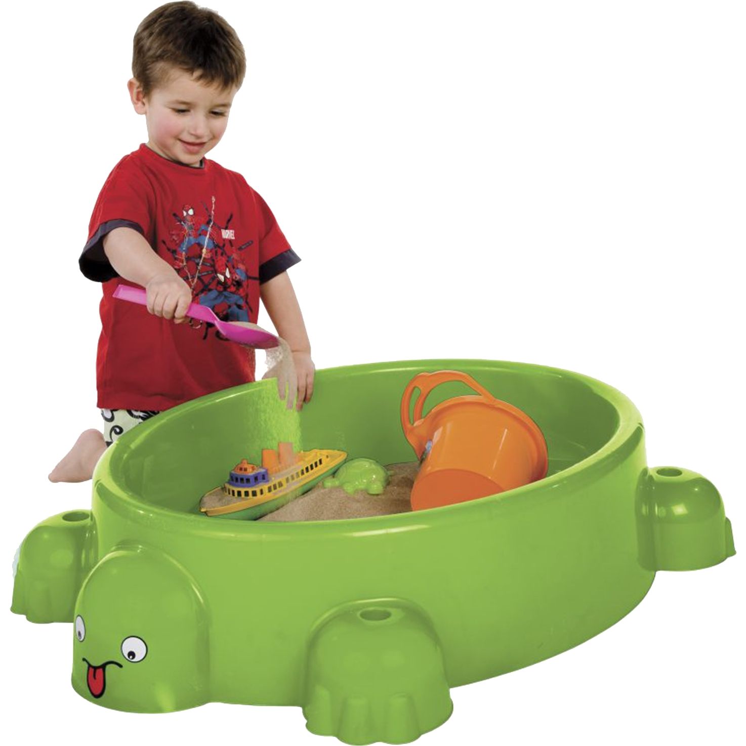 Hiekkalaatikko Paradiso Toys, kilpikonnasuojus istuimilla, muovi, vihreä