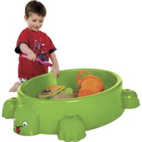 Hiekkalaatikko Paradiso Toys, kilpikonnasuojus istuimilla, muovi, vihreä