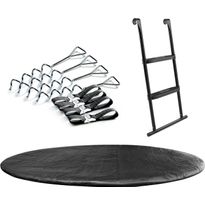 Suojus, tikkaat ja ankkurointisetti Ø396 cm trampoliinille SALTA