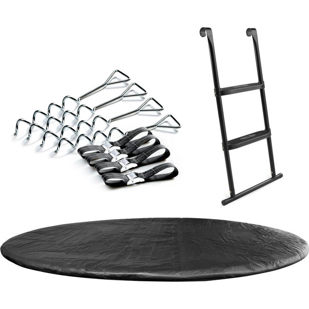 Suojus, tikkaat ja ankkurointisetti Ø396 cm trampoliinille SALTA