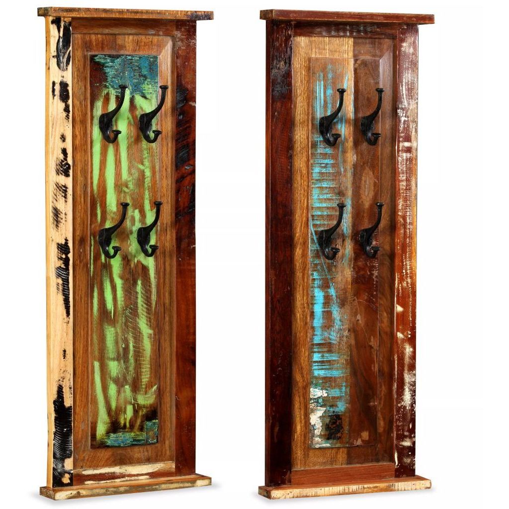 Naulakko 2 kpl täysi kierrätetty puu 38x100 cm