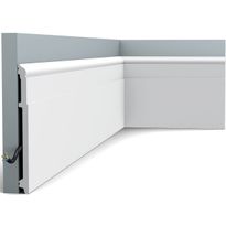 Jalkalista Orac Decor SX156, 16x202x2000mm, polystyreeni, valkoinen