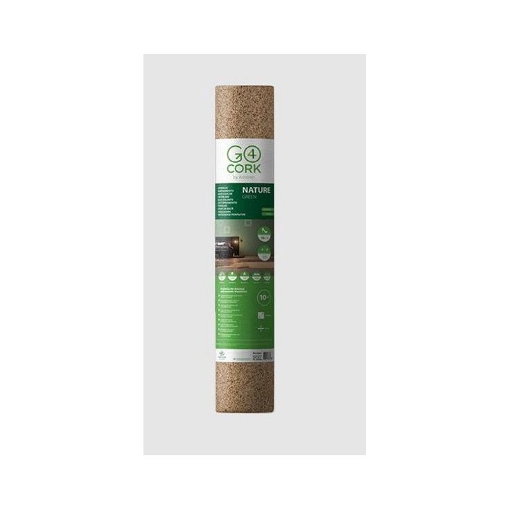Lattian alusmateriaali Orient Occident Amorim Go4Cork Nature 2mm korkki 10m²/rulla