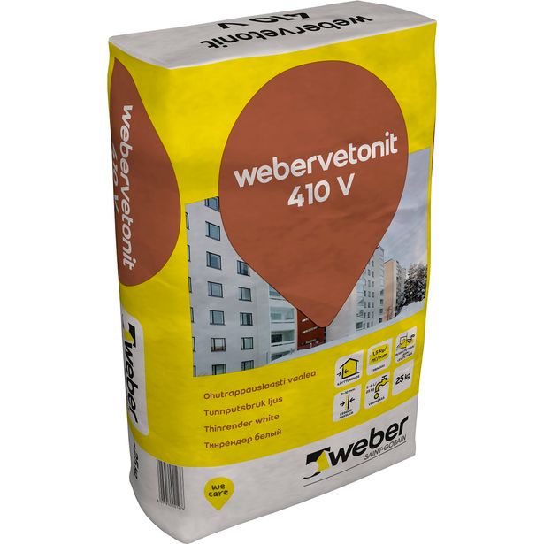 Ohutrappauslaasti Weber Vetonit 410 V vaalea 25 kg
