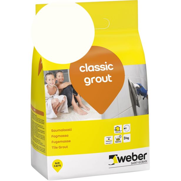 Saumalaasti Weber Classic Grout, 11 White, 3 kg