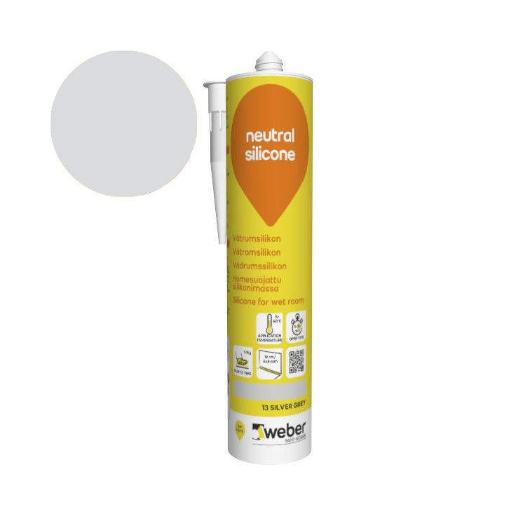 Silikonimassa Weber Neutral Silicone, 13 Silver grey, 310 ml