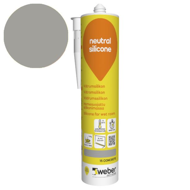 Silikonimassa Weber Neutral Silicone, 15 Concrete, 310 ml
