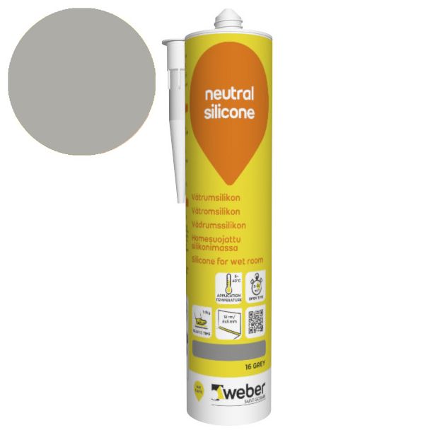 Silikonimassa Weber Neutral Silicone, 16 Grey, 310 ml