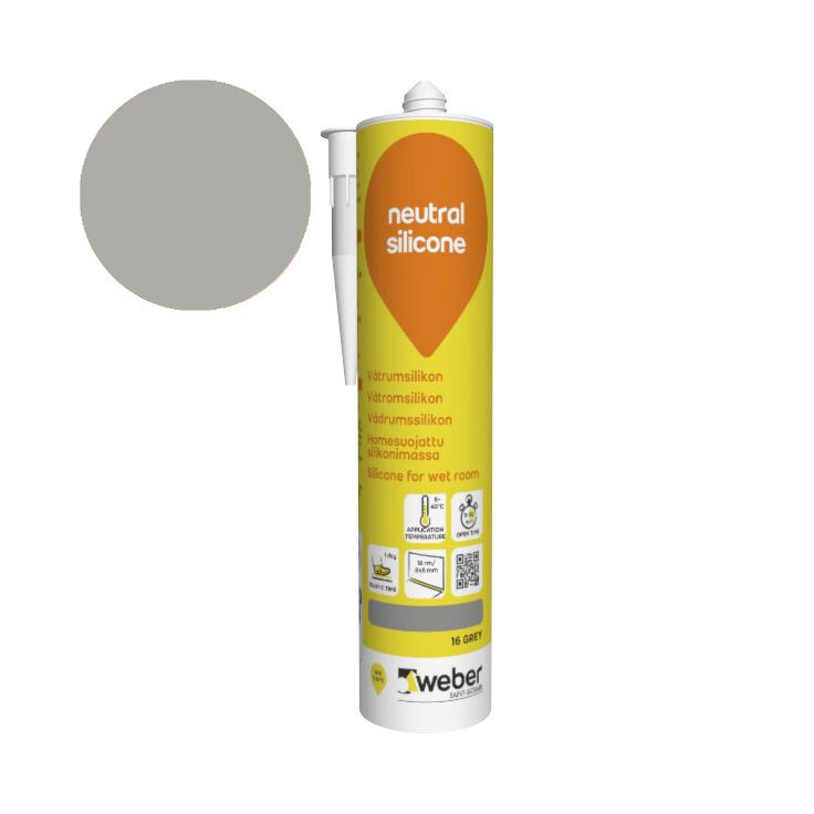 Silikonimassa Weber Neutral Silicone, 16 Grey, 310 ml