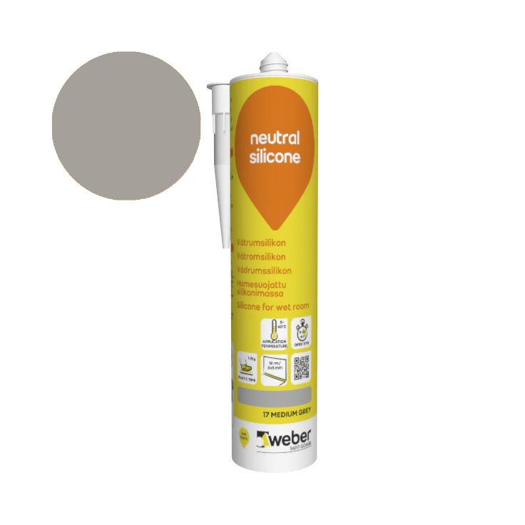 Silikonimassa Weber Neutral Silicone, 17 Medium grey, 310 ml