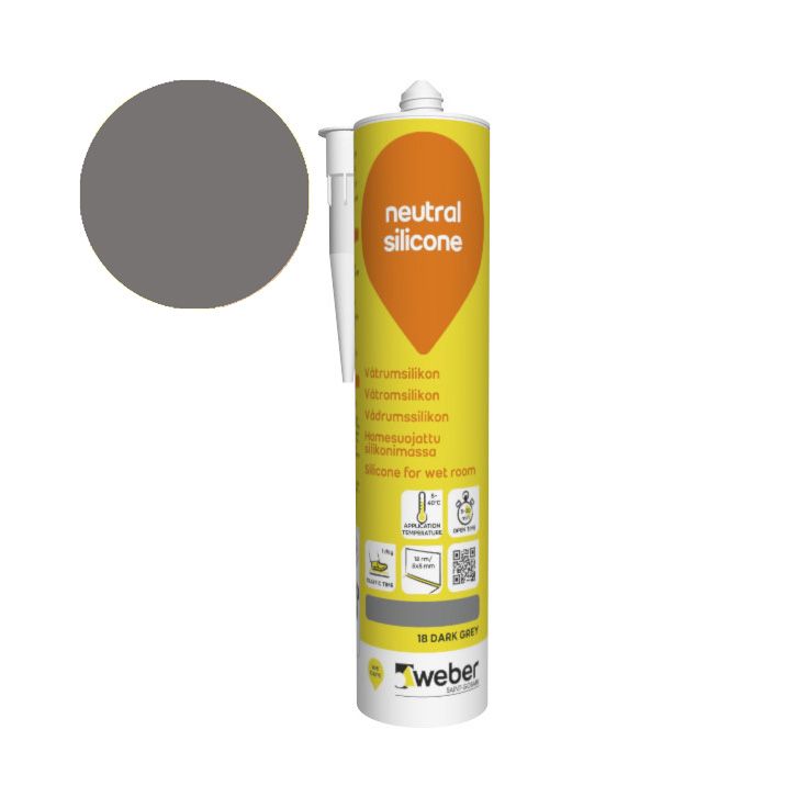 Silikonimassa Weber Neutral Silicone, 18 Dark grey, 310 ml