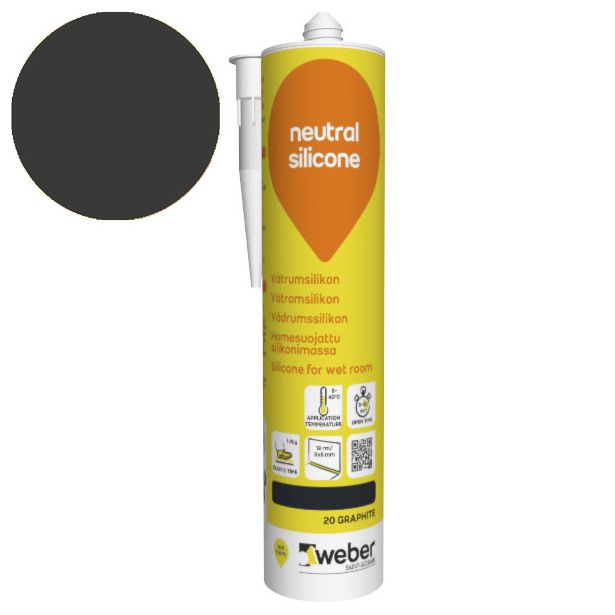 Silikonimassa Weber Neutral Silicone, 20 Graphite, 310 ml