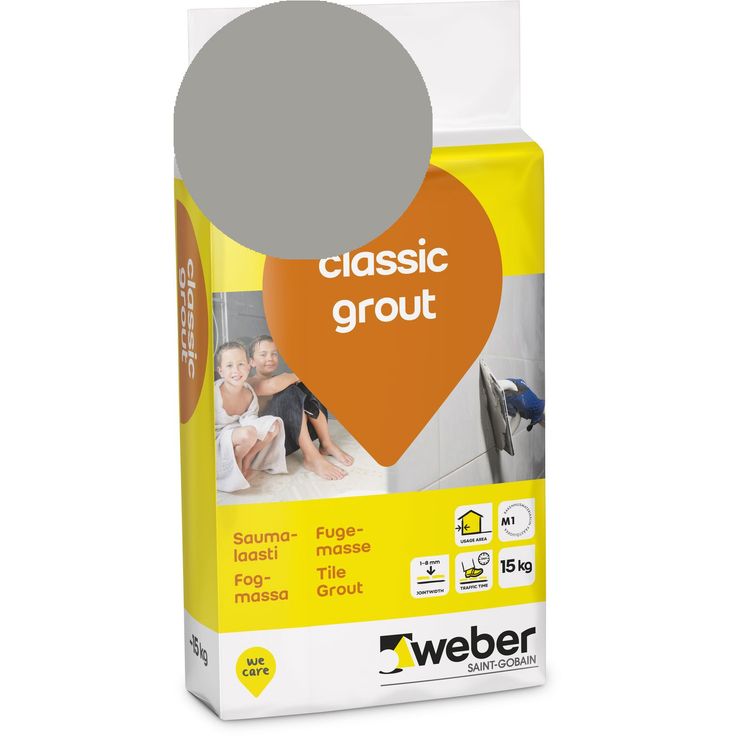 Saumalaasti Weber Classic Grout, 15 Concrete, 15 kg