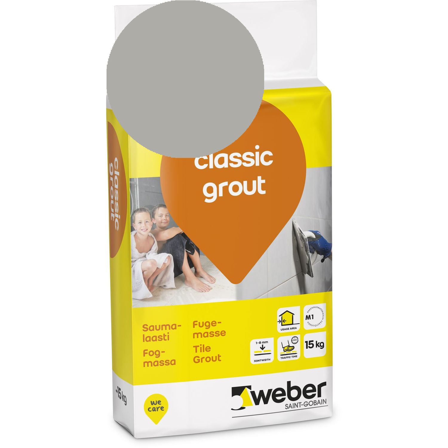 Saumalaasti Weber Classic Grout, 16 Grey, 15 kg