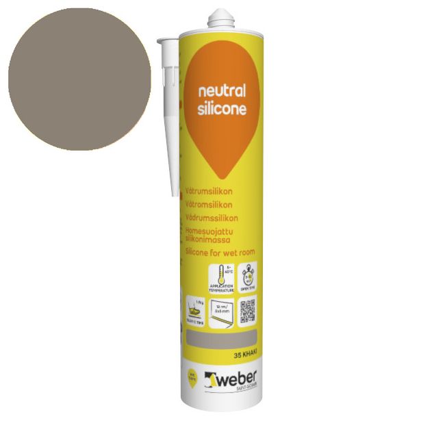 Silikonimassa Weber Neutral Silicone, 35 Khaki, 310 ml