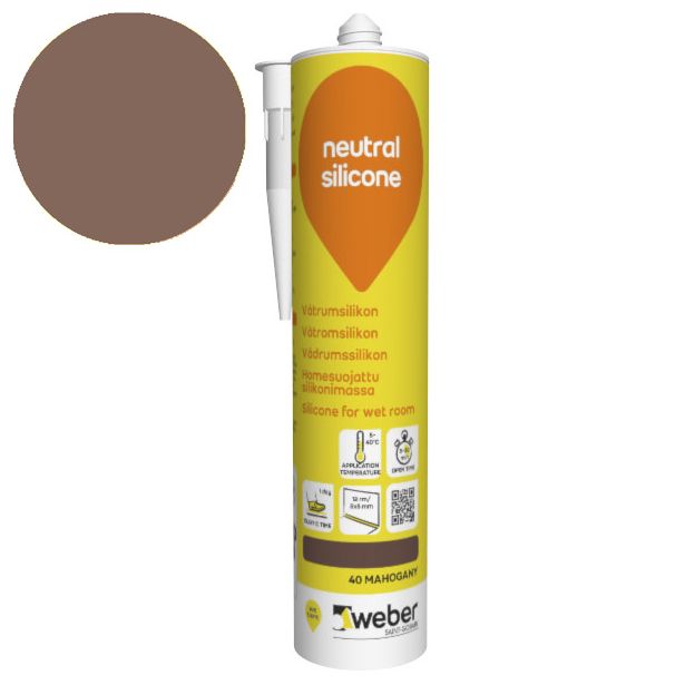 Silikonimassa Weber Neutral Silicone, 40 Mahogany, 310 ml